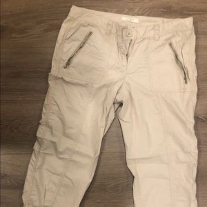 Cream Cargo Capris